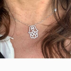 Sterling silver Evil eye Chamsa hamsa Necklace